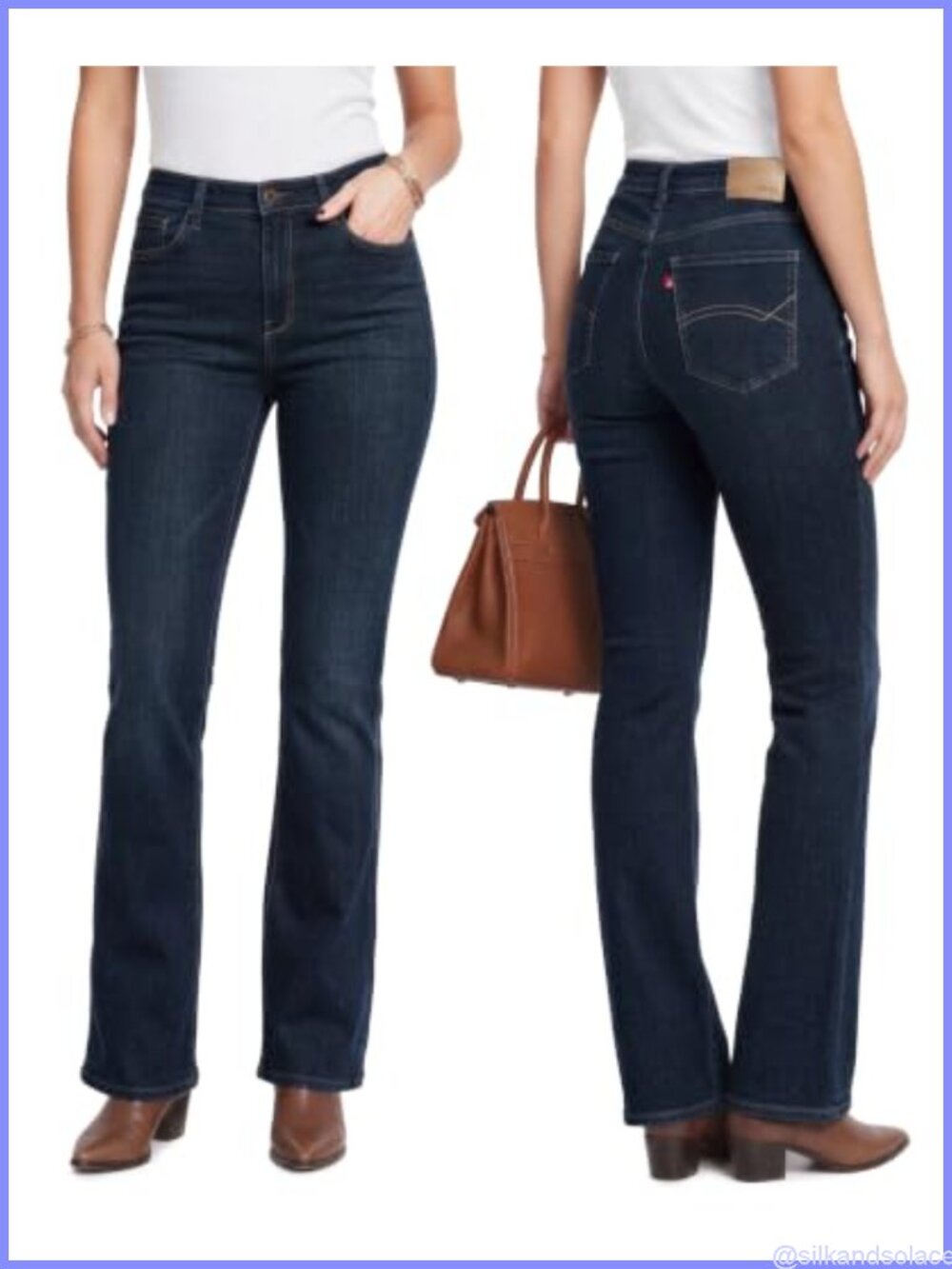 Women's Bootcut Jeans Mid Rise 32" Inseam Stretch Denim